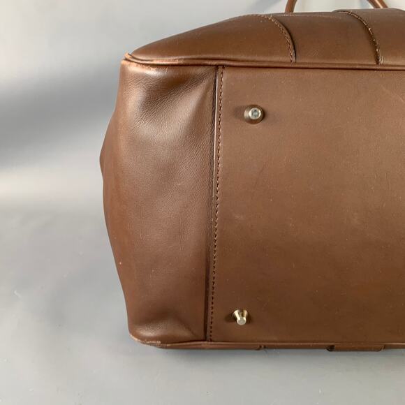 BRUNELLO CUCINELLI Chocolate Brown Leather Clasp Weekender Bag - Picture 16 of 16